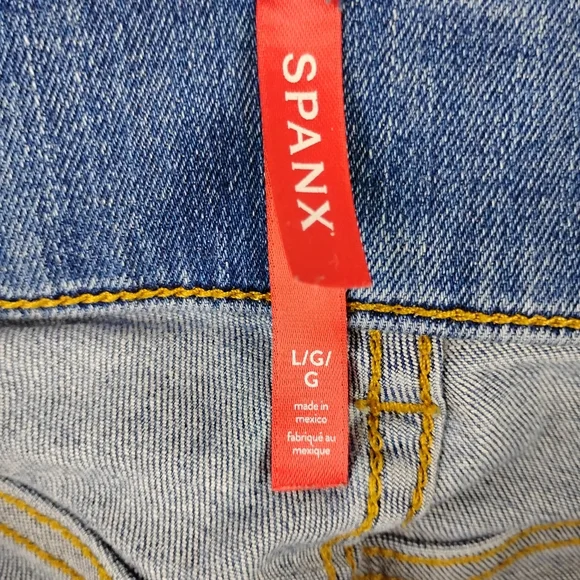 Spanx Pull On Wide Leg Jeans In Medium Wash Size Woman's Large - Picture 7 of 8